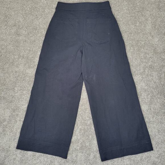 Spanx The Perfect Pant Wide Leg Cropped Pull On Black With Pockets Size Small - Picture 7 of 8